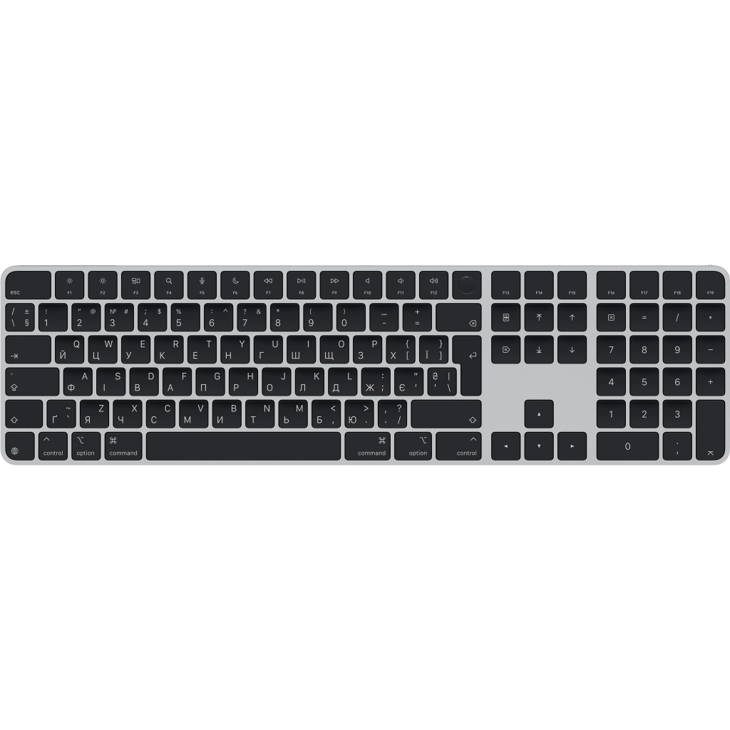 Клавіатура Apple Magic Keyboard with Touch ID Bluetooth/USB UA Black (MXK83UA/A) - зображення 1