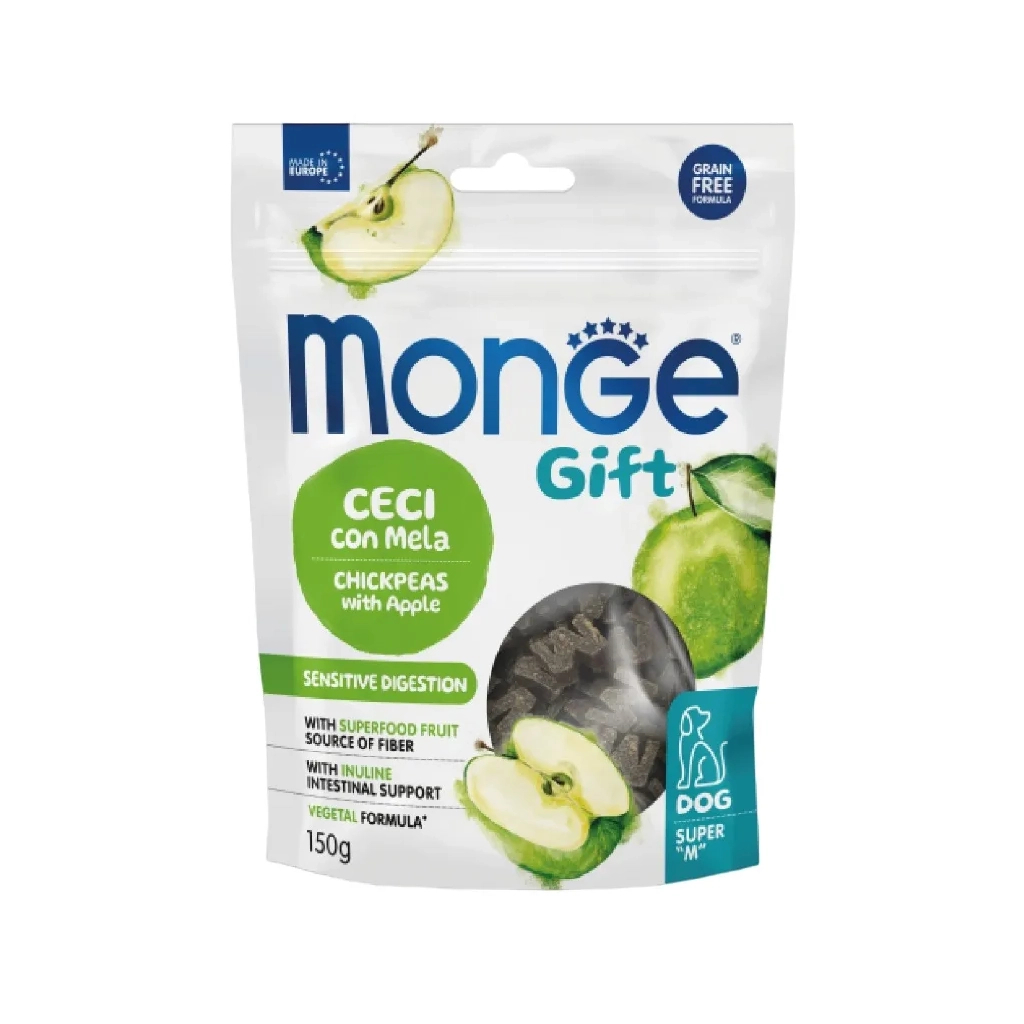 Ласощі для собак Monge Gift Dog Sensitive digestion нут з яблуком (веган) 150 г (8009470085694) - зображення 1