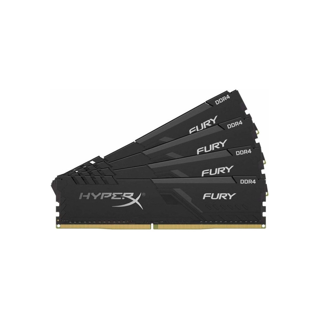 Модуль пам'яті для комп'ютера DDR4 128GB (4x32GB) 3200 MHz HyperX Fury Black Kingston Fury (ex.HyperX) (HX432C16FB3K4/128) - зображення 2