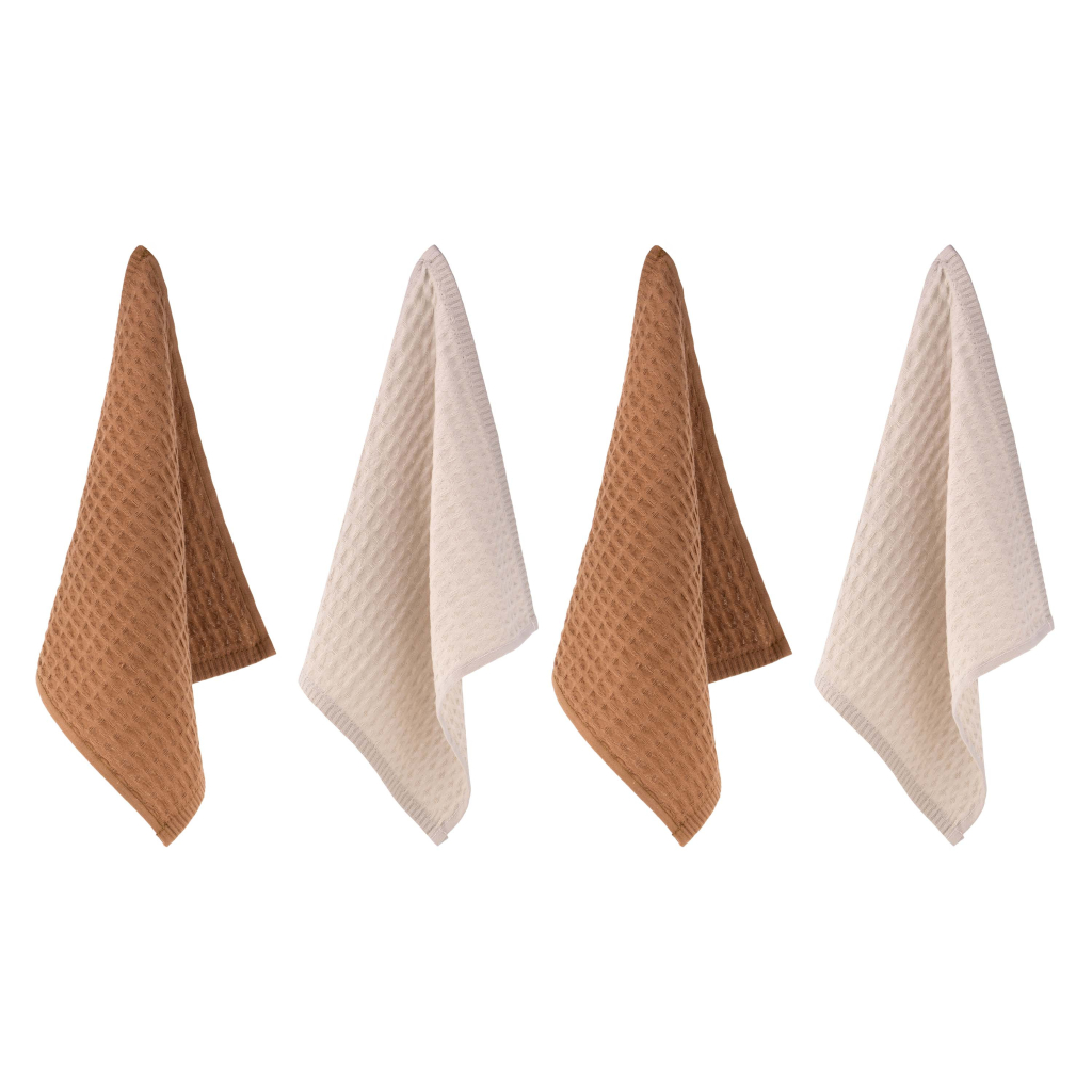 Рушник Ardesto набір для кухні Pique 30 x 30 см, 4шт 100% бавовна, молочний, коричневий (ART3535VG) - изображение 4