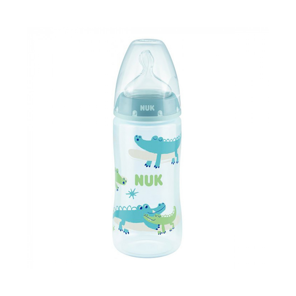 Пляшечка для годування Nuk First Choice Plus Крокодили 300 мл Синя (3952397) - зображення 1