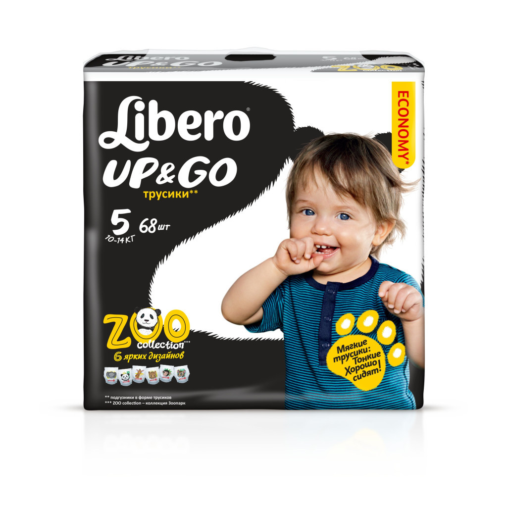 Підгузки Libero Up&Go 5 (10-14 кг) 68 шт (7322540591866) - зображення 1