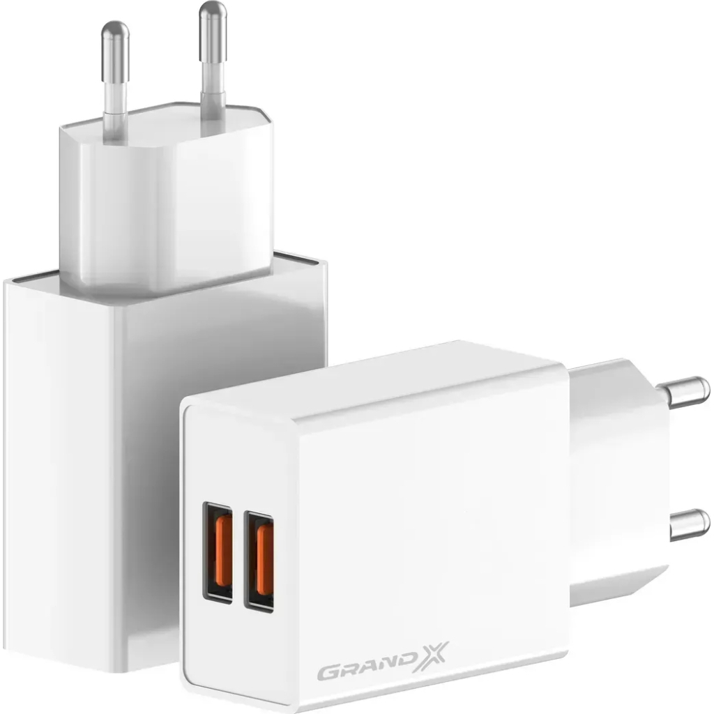 Зарядний пристрій Grand-X CH-15W 2xUSB 10.5W Black (CH-15W) - зображення 3