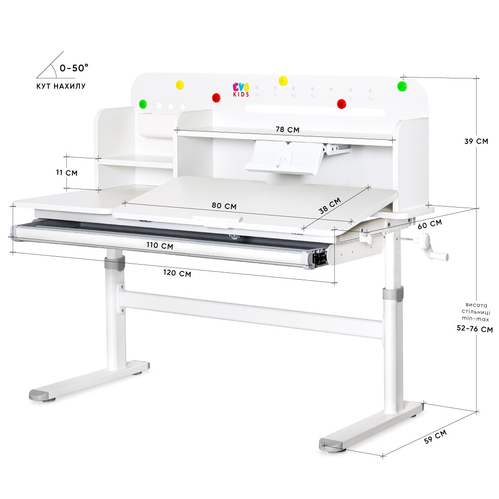 Парта Evo-kids Grey (TH-360 WG/G) - зображення 3