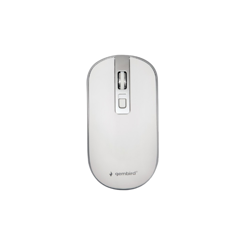 Мишка Gembird MUSW-4B-06-WS Wireless White-Silver (MUSW-4B-06-WS) - зображення 1