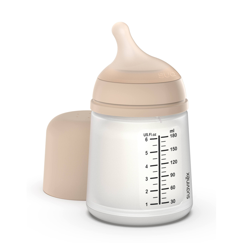 Пляшечка для годування Suavinex Zero. Zero Beige 180 мл, адаптивний потік (308416) - изображение 1