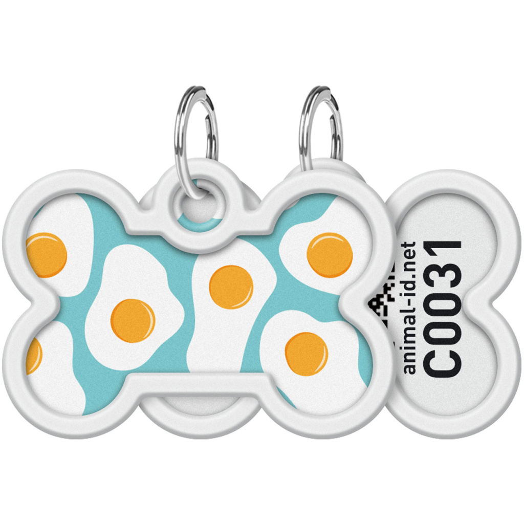 Адресник для тварин WAUDOG Smart ID з QR паспортом "Яєчня", кістка 40х28 мм (0640-0213) - изображение 1