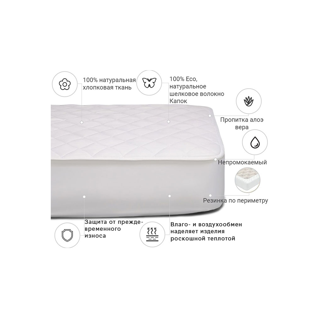 Наматрацник MirSon Natural Line Стандарт Silk Aloe Vera 979 70x140 см (2200000834034) - зображення 3