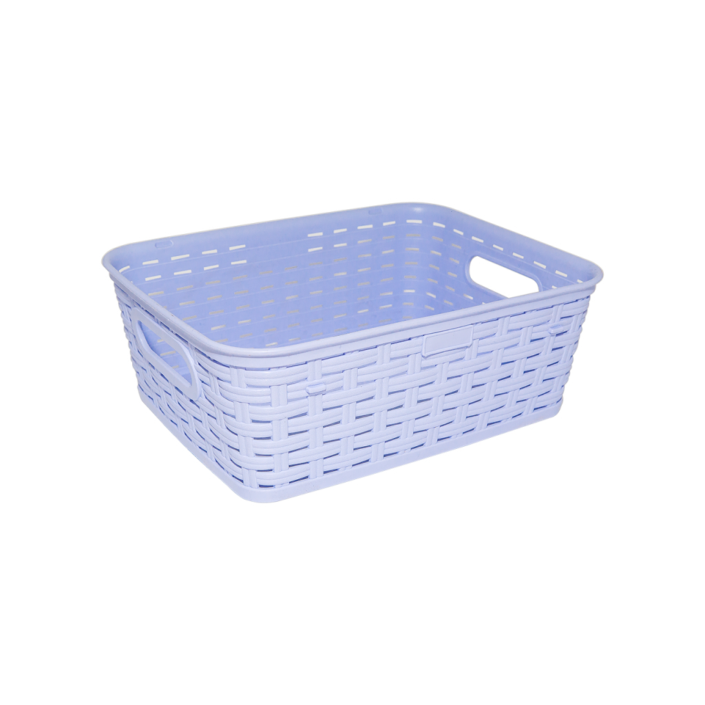 Кошик для зберігання Irak Plastik під ротанг з ручками бузковий 2.5 л (5553) - зображення 1