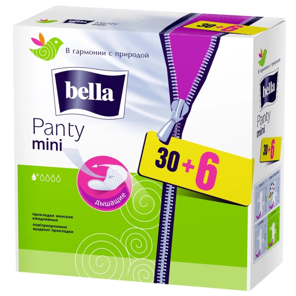Щоденні прокладки Bella Panty Mini 30+6 шт. (5900516311964) - зображення 1