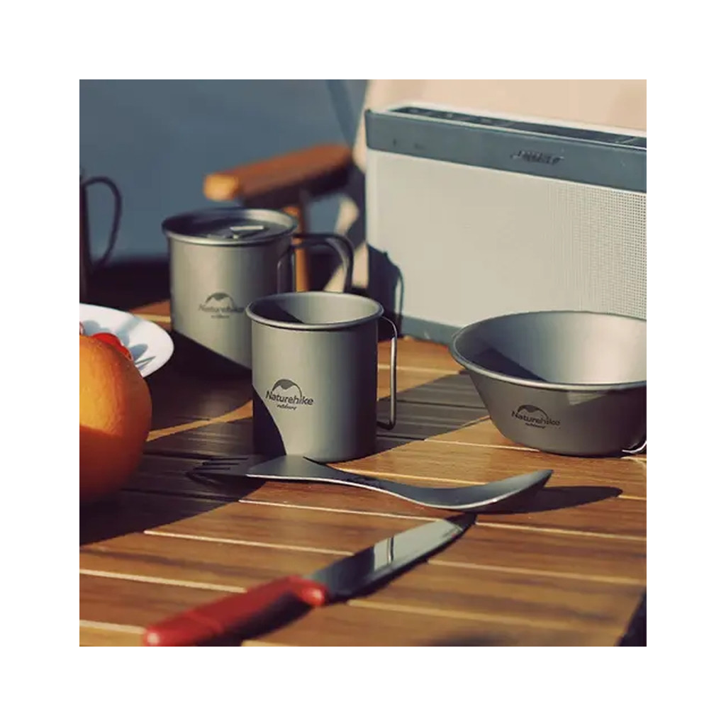 Чашка туристична Naturehike NH20CJ005 титанова з ручкою 450 мл (6927595745786) - зображення 7