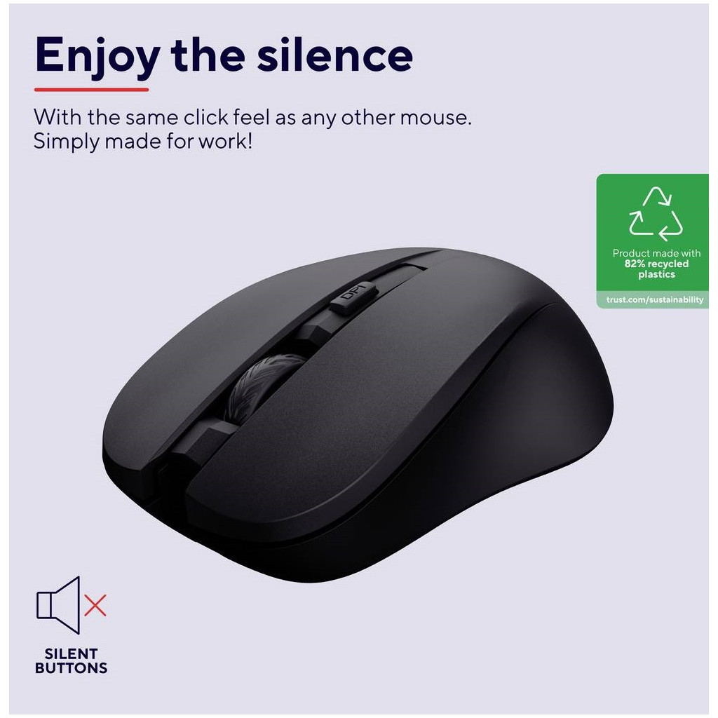 Мишка Trust Mydo Silent Wireless Black (25084) - зображення 7