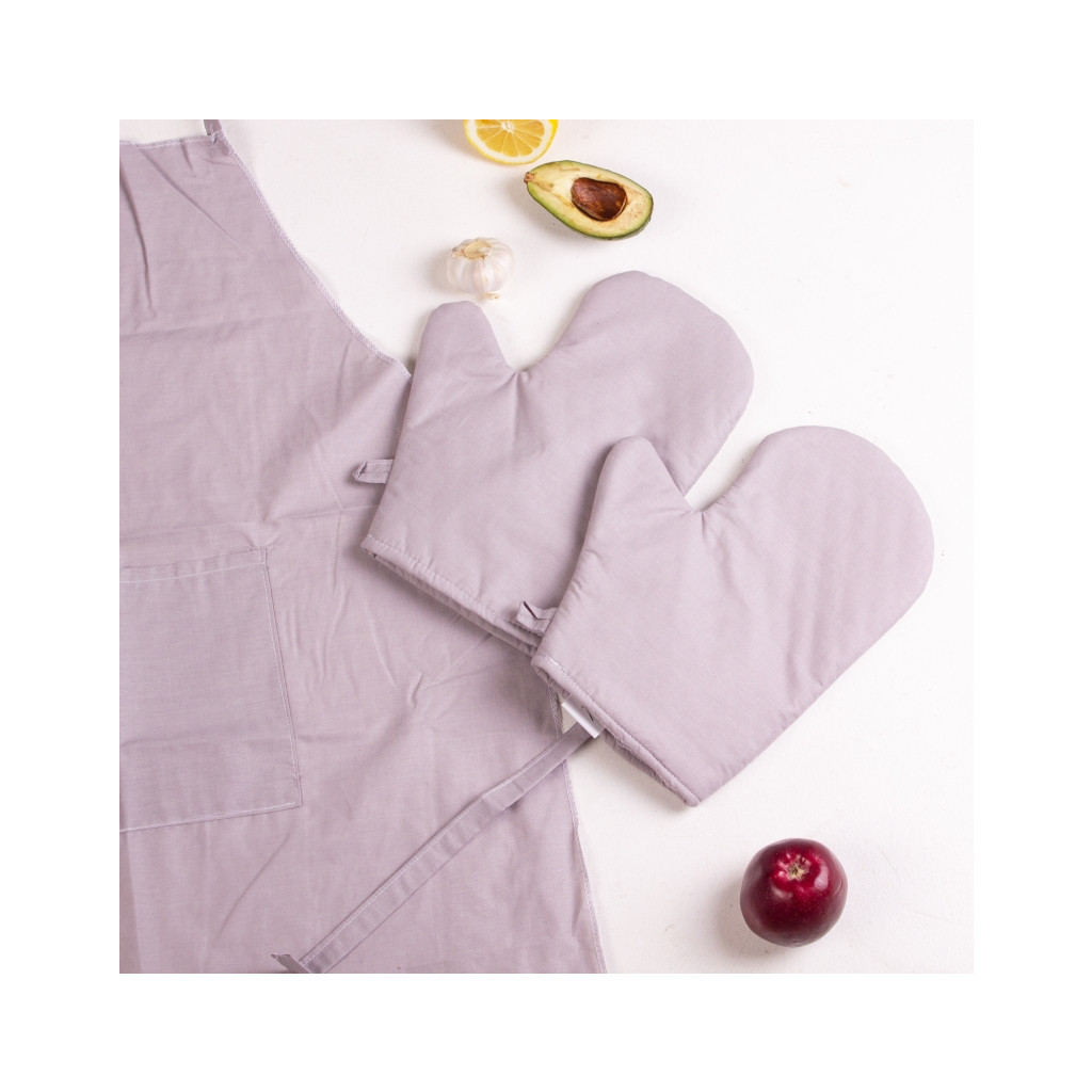 Фартух MirSon Набір 16-5703 Light Gray бязь дві прихватки + дві рукавички-прихватки + фартух (2200006752592) - picture 3