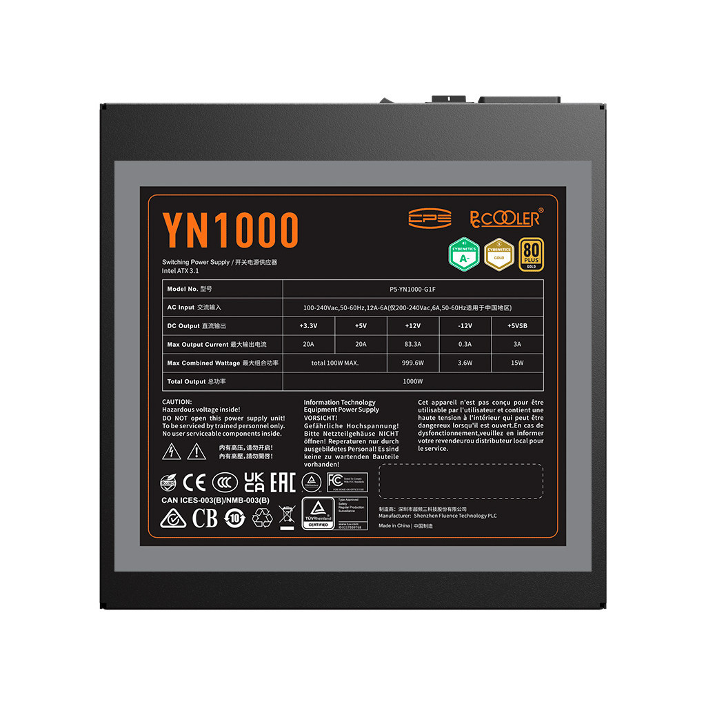 Блок живлення PcCooler 1000W (YN1000) - зображення 6