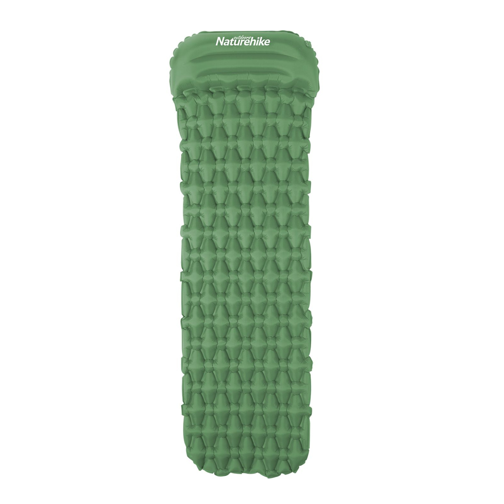 Туристичний килимок Naturehike надувний із подушкою FC-12 NH19Z003-P 65 мм зелений (6927595737750) - зображення 1