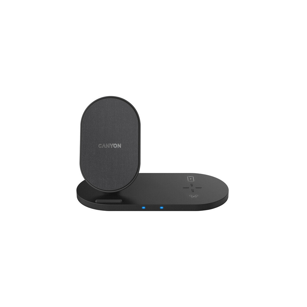 Зарядний пристрій Canyon 2in1 Wireless 10W/7.5W/5W Type-C 1.2 m (CNS-WCS202B) - зображення 1