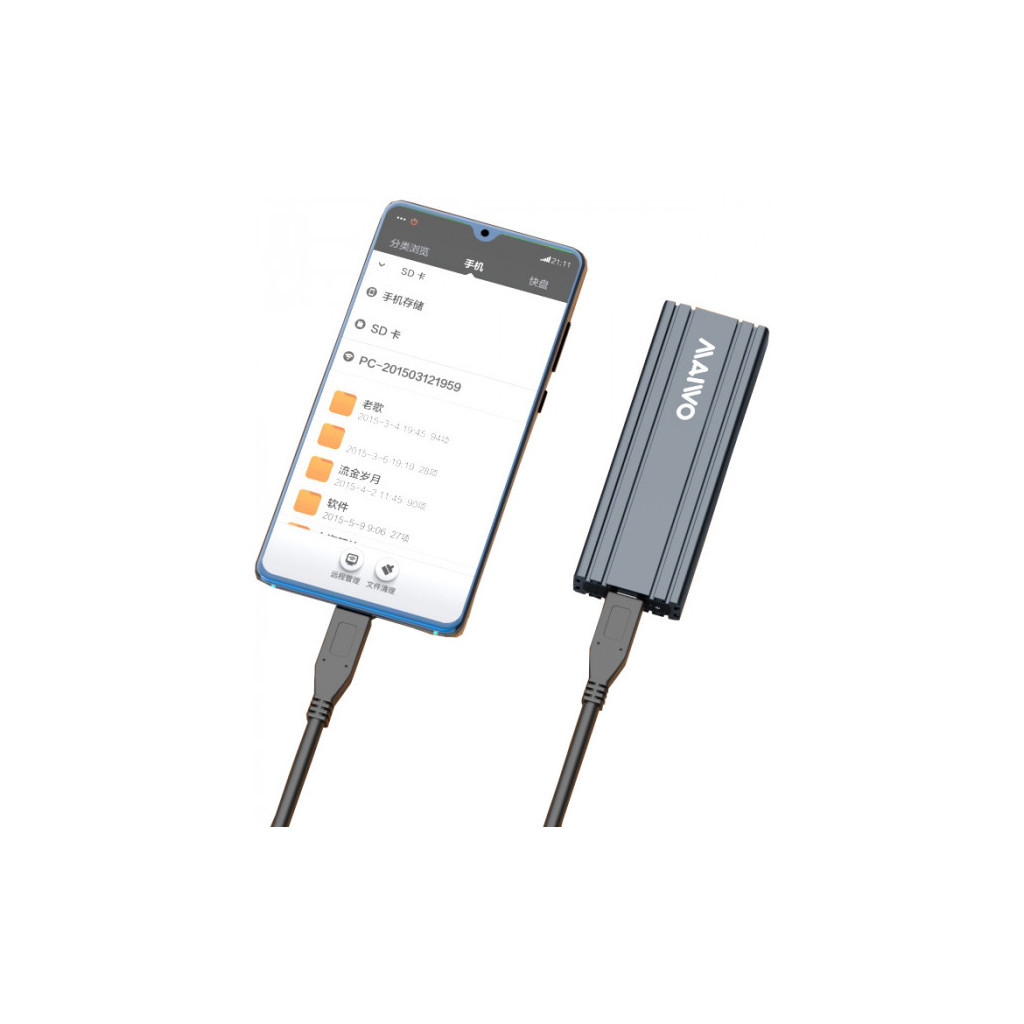 Кишеня зовнішня Maiwo M.2 SSD NVMe (PCIe) — USB 3.1 Type-C (K1686P space grey) - зображення 9
