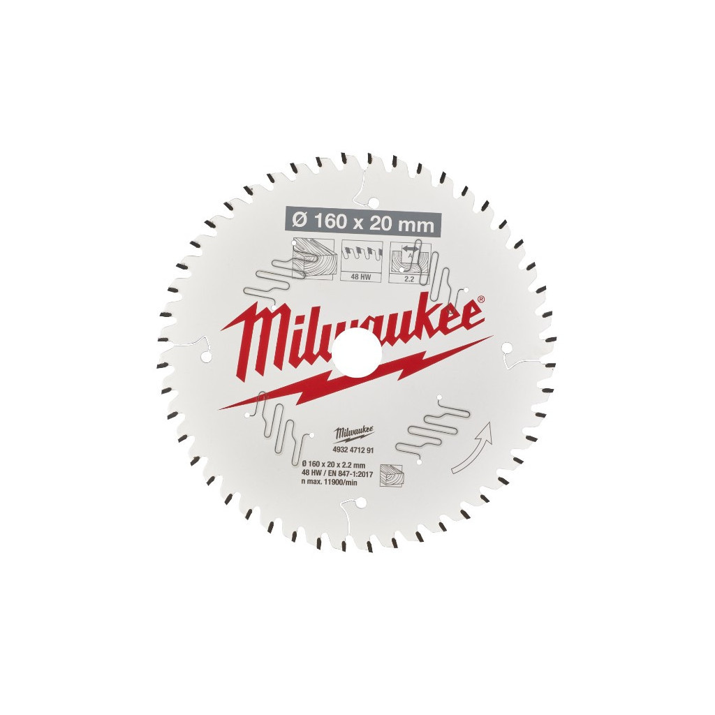 Диск пильний Milwaukee пиляльний PFTE 160х20х2,2мм, 48 зуб. (4932471291) - зображення 2