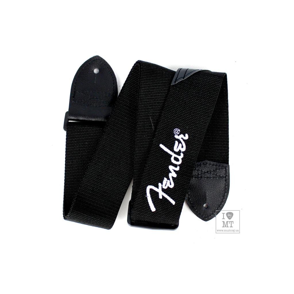 Ремінь для гітари Fender Strap 2" Black White Logo (53884) - зображення 1