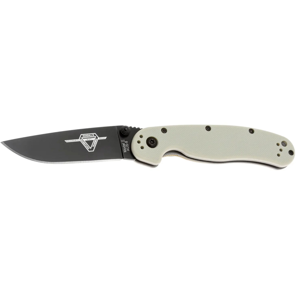 Ніж Ontario Knife RAT II AUS-8 Bone, Black Blade (ON8862BONE) - зображення 1