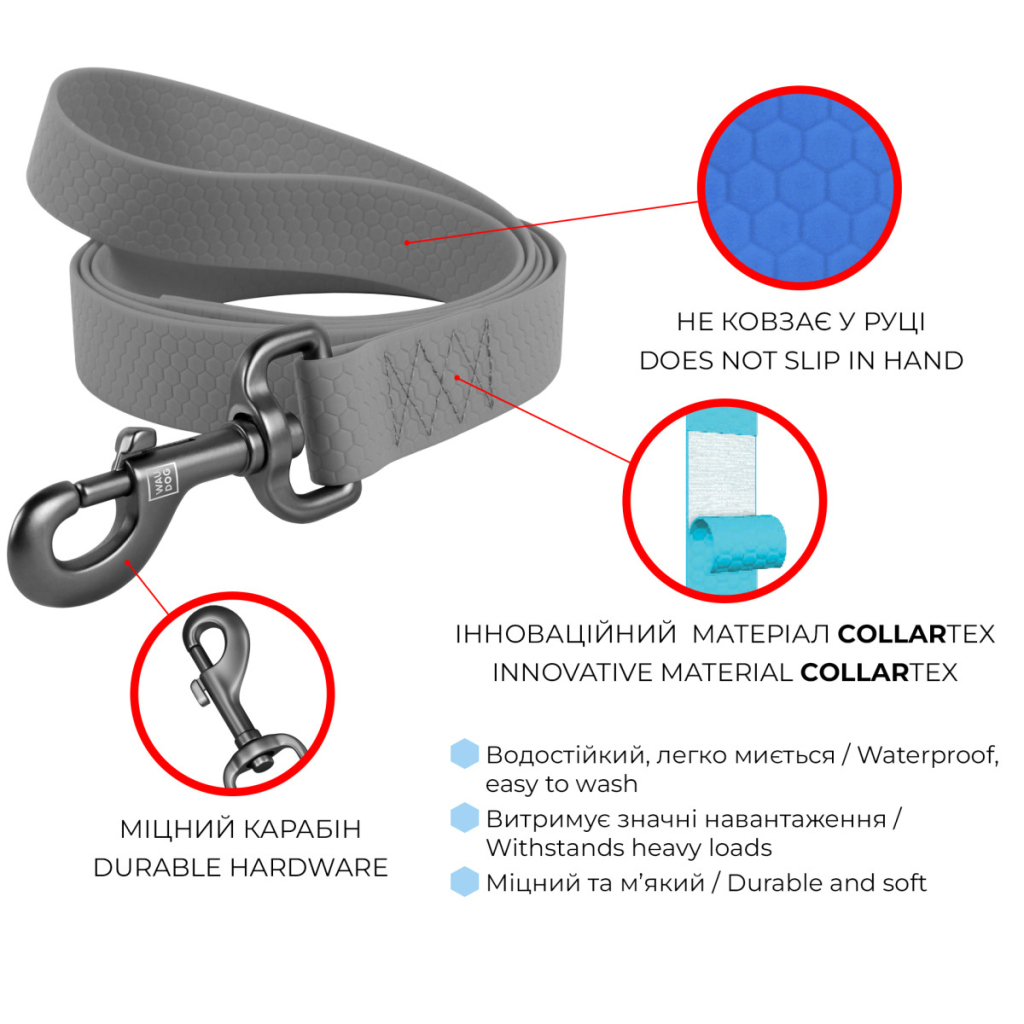 Повідець для собак WAUDOG Waterproof S Ш 15 мм Д 305 см рожевий (27387) - зображення 5