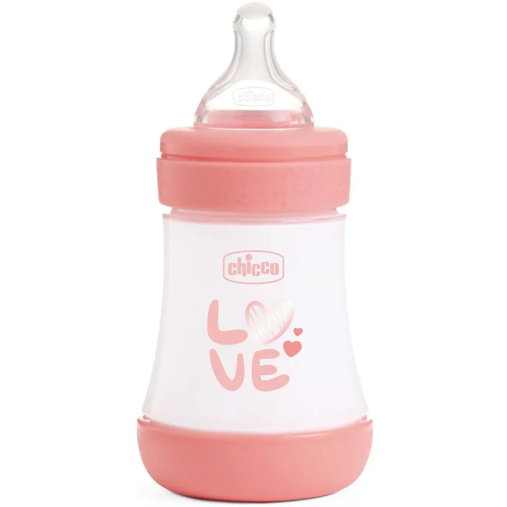Пляшечка для годування Chicco Perfect 5 Love із силіконовою соскою 0+ міс. 150 мл Рожева (20211.11.40) - зображення 1