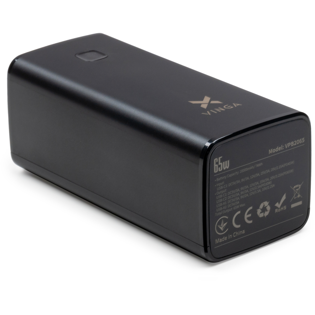 Батарея універсальна Vinga 20000 mAh 65W QC+PD (VPB2065) - зображення 5