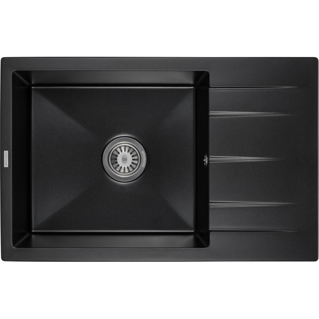Мийка кухонна GRANADO NAVIA black shine з сифоном (775*495mm.) (gr3801) - зображення 1