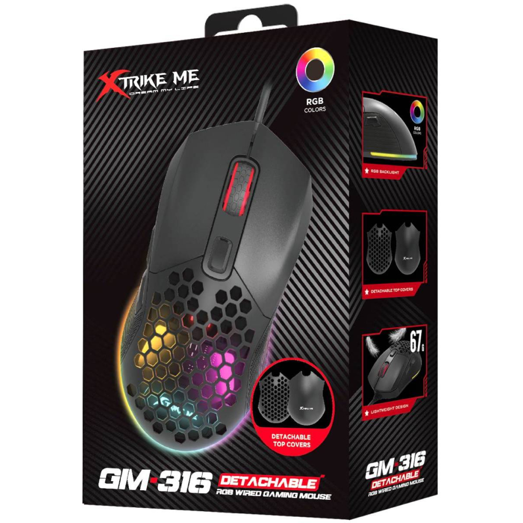 Мишка Xtrike ME GM-316 USB RGB Black (GM-316) - зображення 5