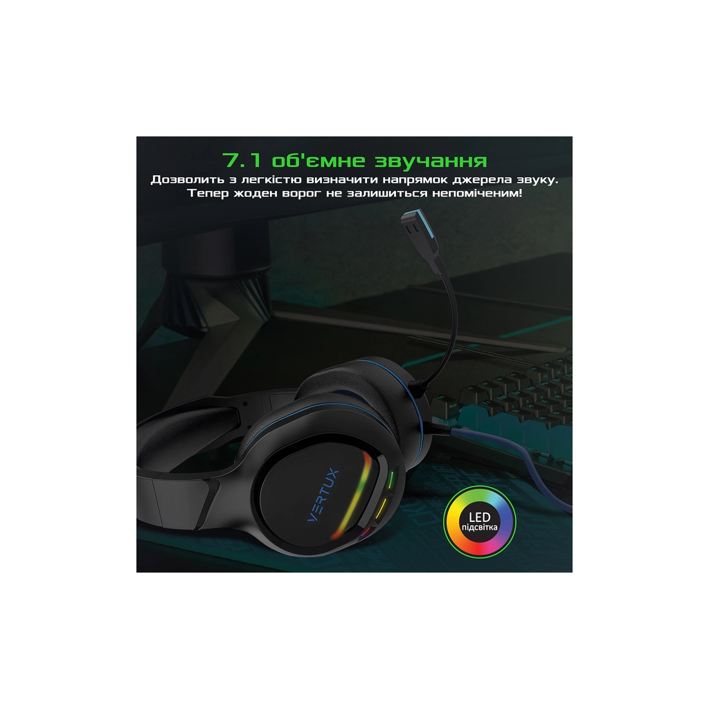 Навушники Vertux Tokyo 7.1 Mini Jack 3.5мм Blue (tokyo.blue) - зображення 3