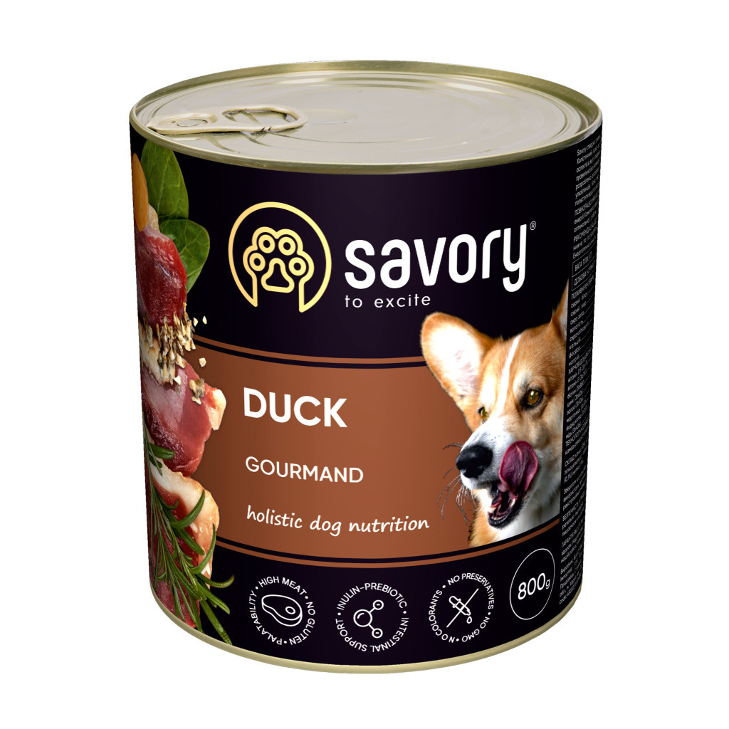 Консерви для собак Savory Dog Gourmand качка 800 г (4820232630488) - зображення 1
