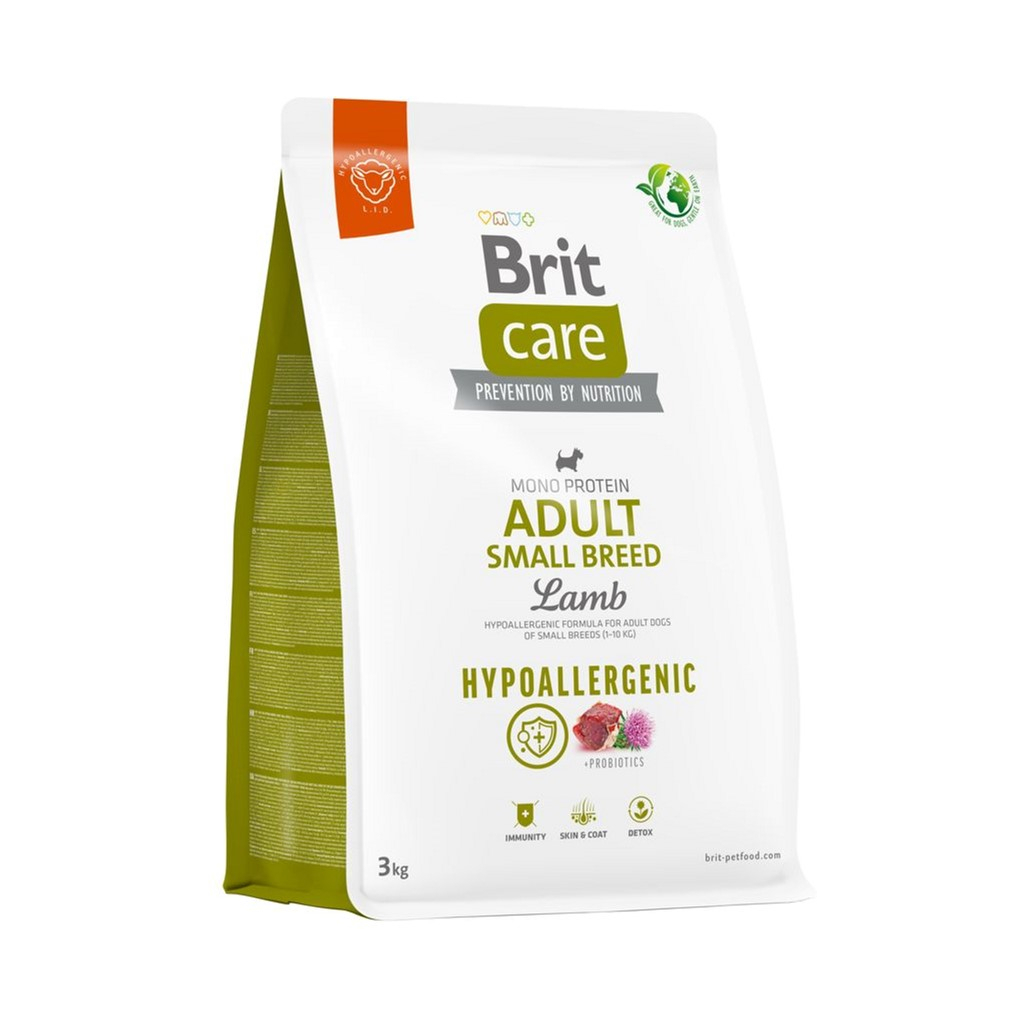 Сухий корм для собак Brit Care Dog Hypoallergenic Adult Small Breed з ягнятком 3 кг (8595602566143) - зображення 1