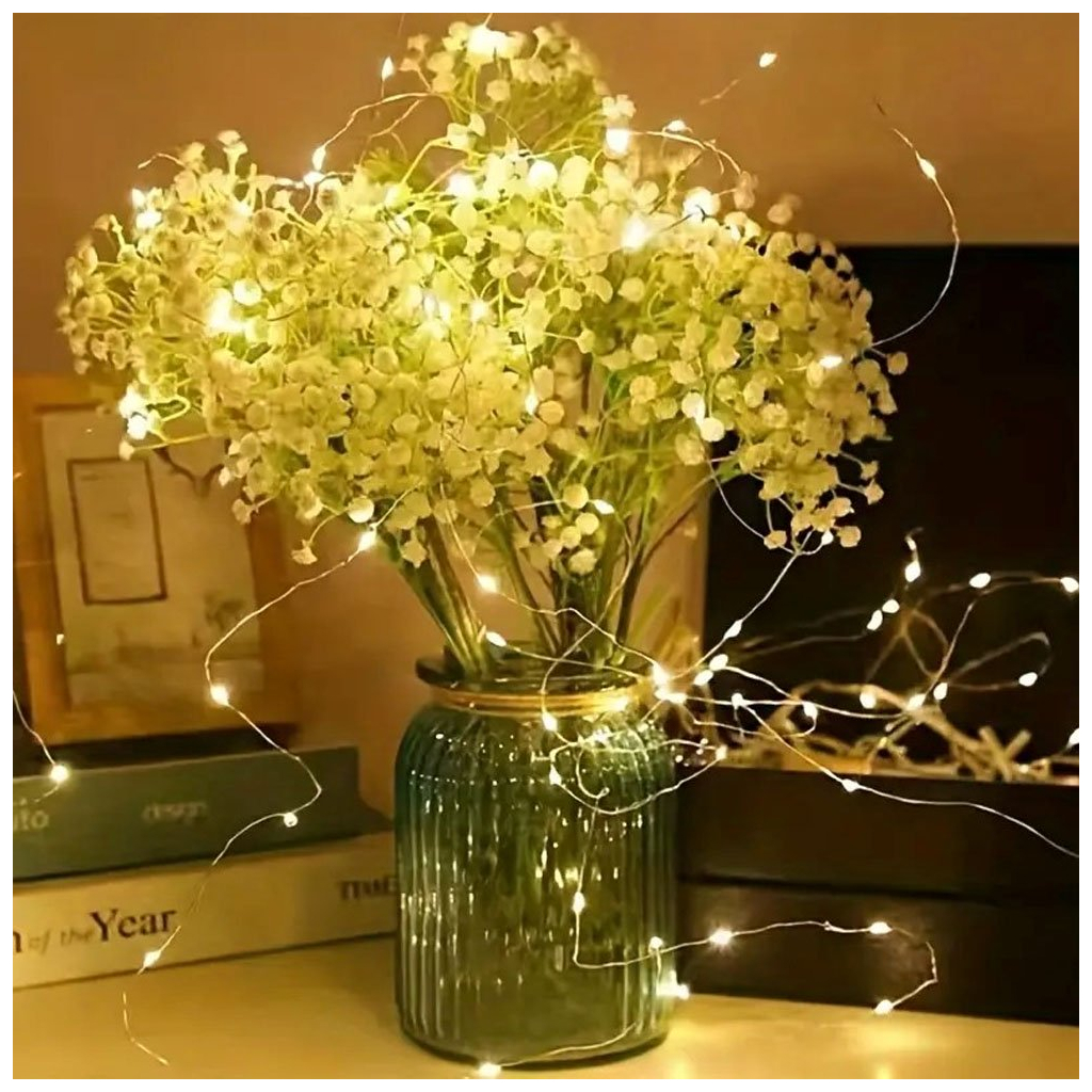 Гірлянда ColorWay Струна LED 100 10 м теплий колір 3 AA Battery (CW-G-100L10NB) - зображення 5