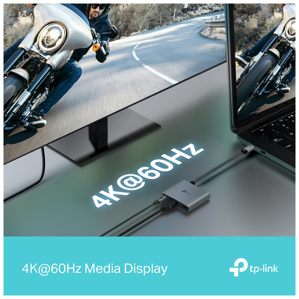 Концентратор TP-Link USB-C 3-in-1 1xUSB 3.0 + 1xUSB-C PD 100W + 1xHDMI (UH3020C) - изображение 5