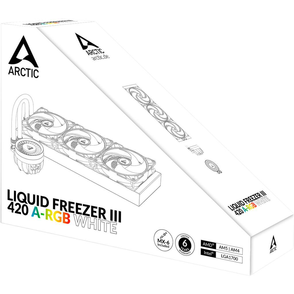 Система рідинного охолодження Arctic Liquid Freezer III - 420 A-RGB White (ACFRE00153A) - изображение 12