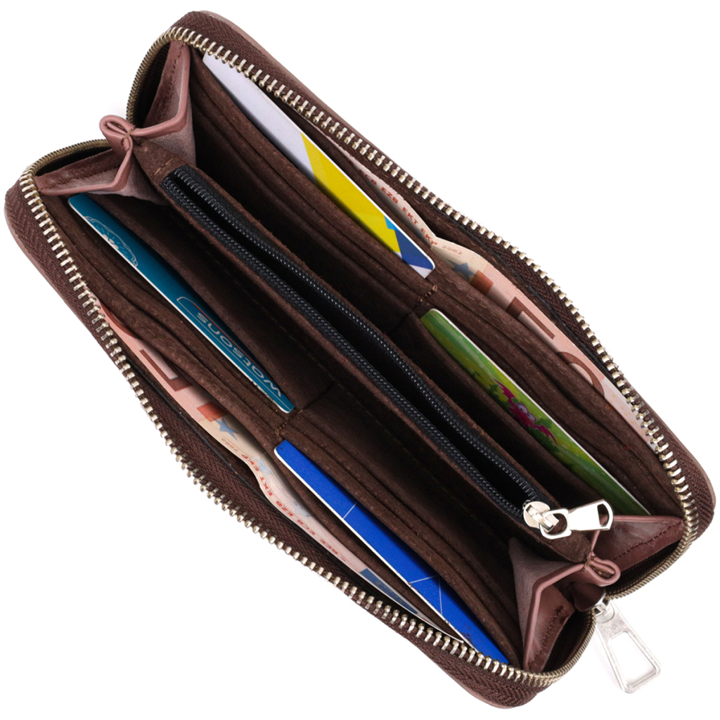 Портмоне Grande Pelle З натуральної шкіри Пудрове (16797) - зображення 7