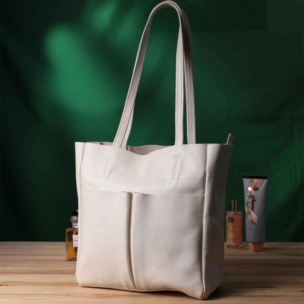 Сумка Shvigel Шопер з натуральної шкіри Бежева (22843) - зображення 10