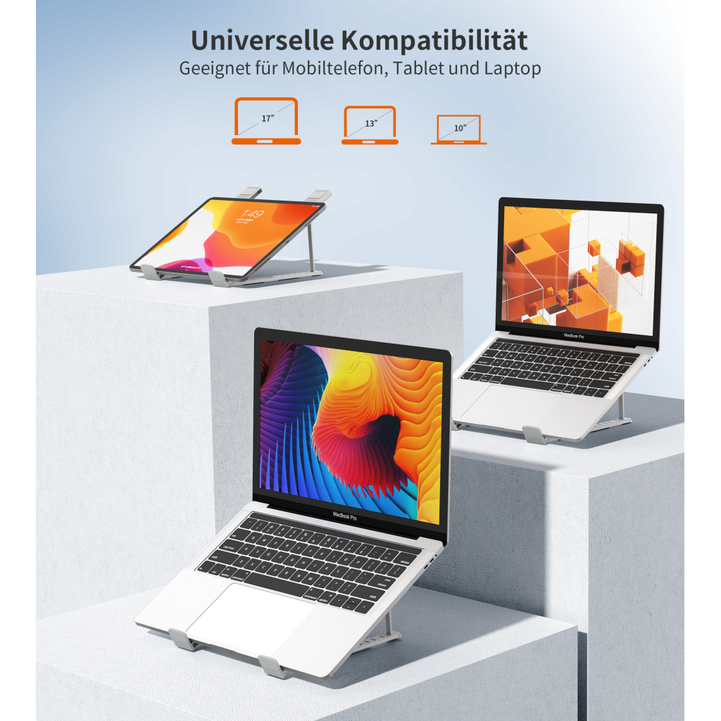 Підставка до ноутбука Choetech до 17", алюміній, компактна конструкція (H055-GY) - зображення 6