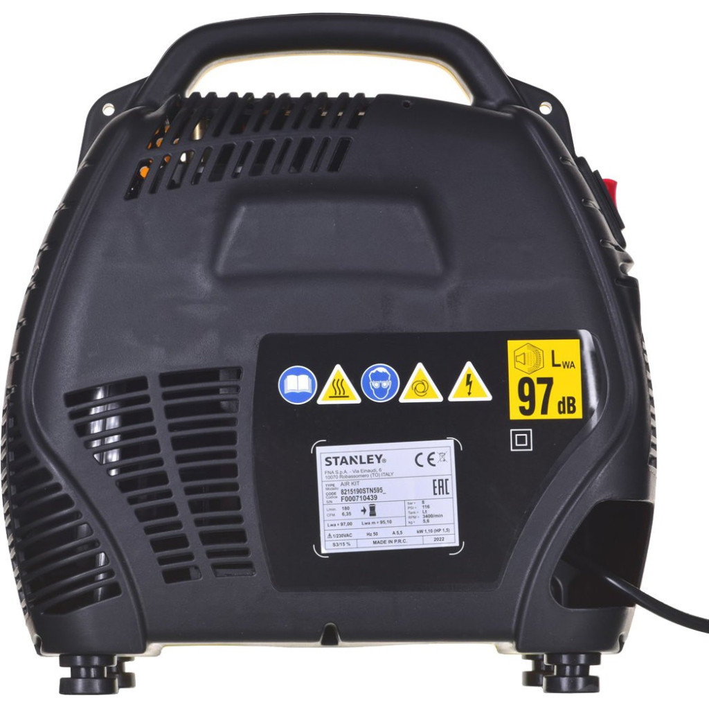 Компресор Stanley AIR KIT, 180 л/хв, 1.1 кВт, 6,1 кг (AIRKIT) - зображення 7
