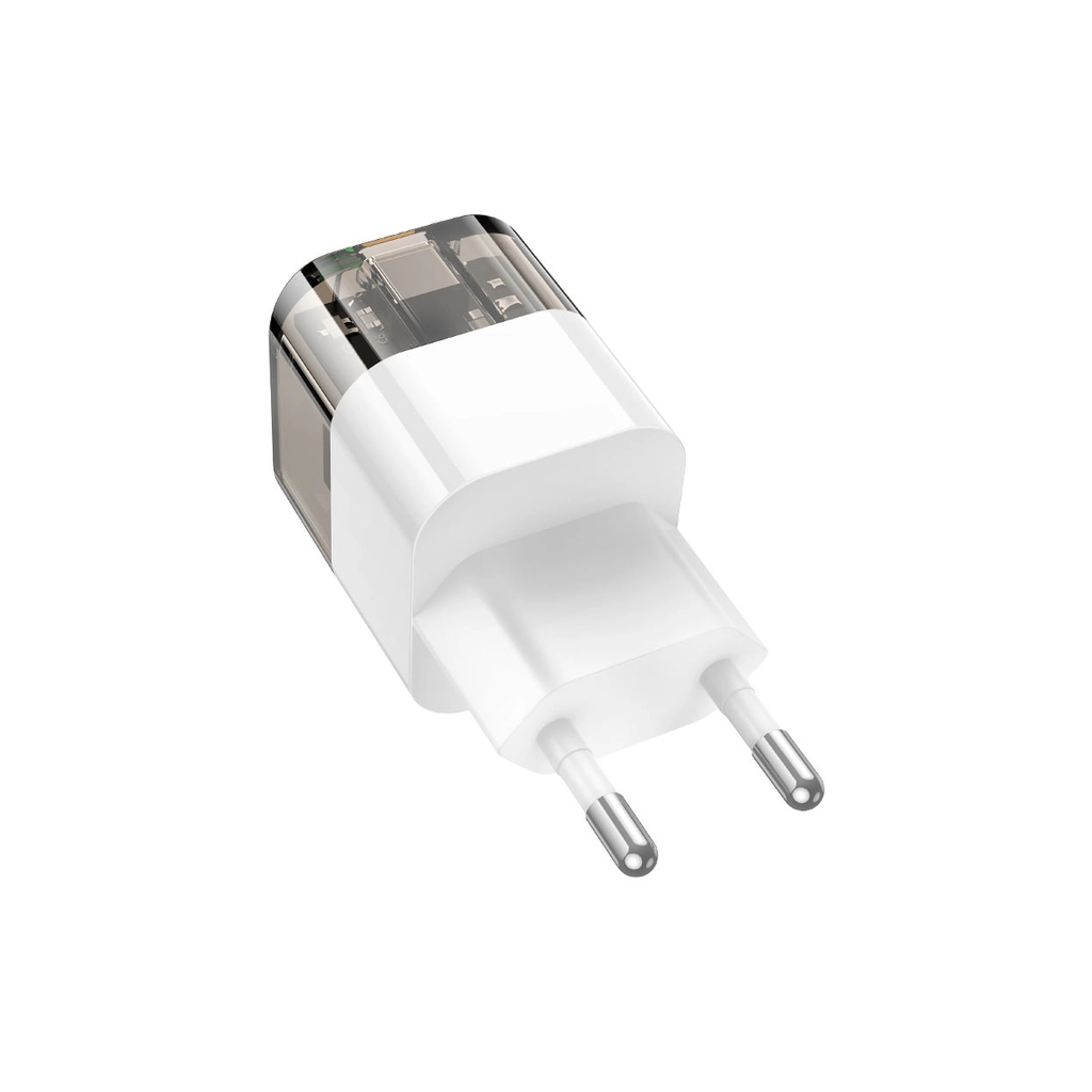 Зарядний пристрій HOCO C131A USB-C PD30W + 1xUSB QC3.0 transparent black (6942007609821) - зображення 2