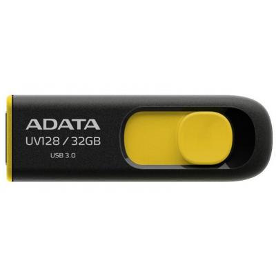 USB флеш накопичувач ADATA 32GB UV128 Black-Yellow USB 3.0 (AUV128-32G-RBY) - зображення 1