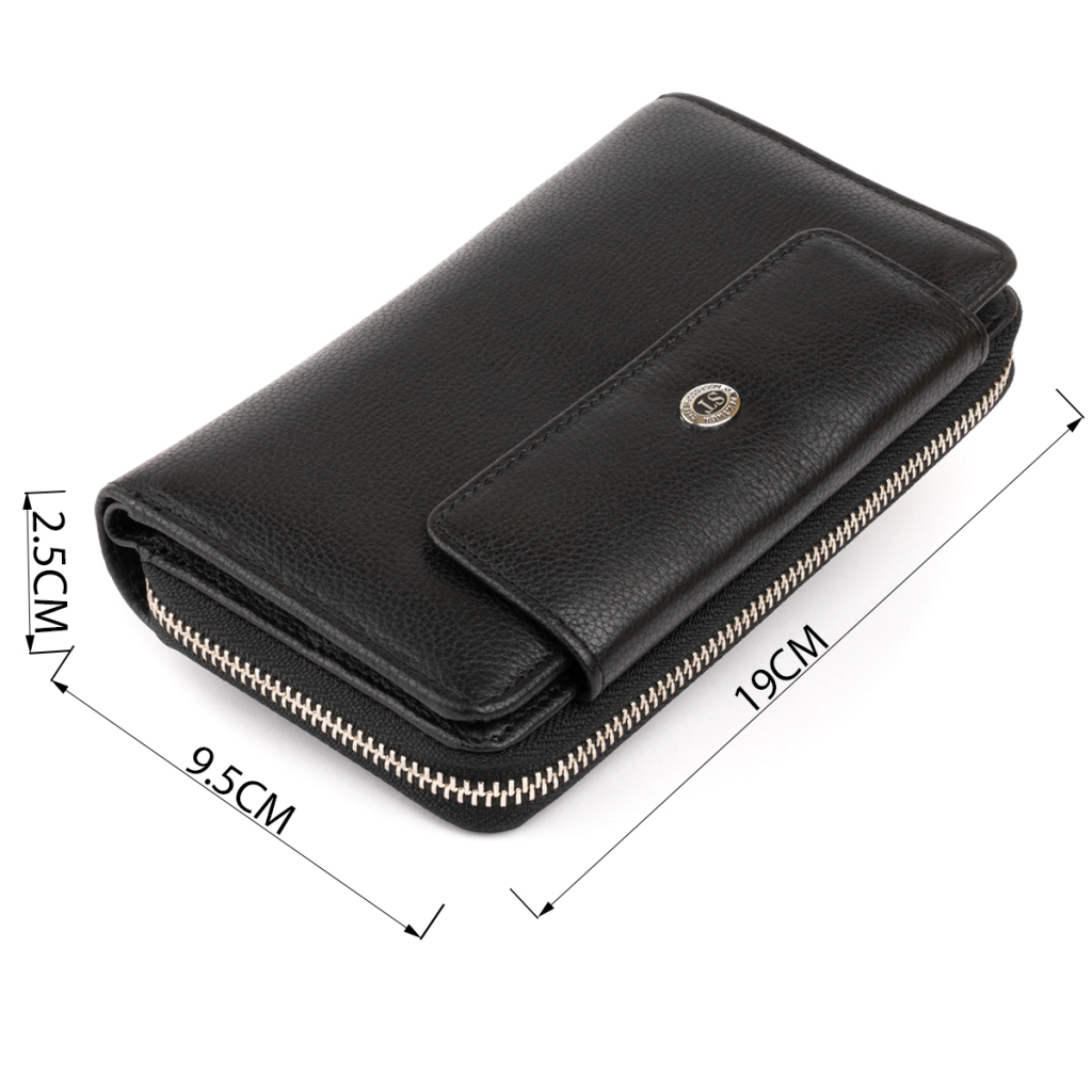 Гаманець ST Leather Зі шкіри Чорний (19339) - изображение 3