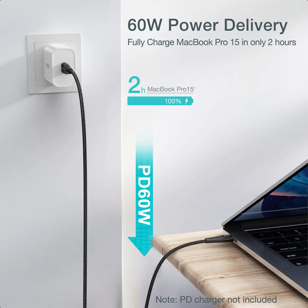 Дата кабель USB-C to USB-C 1.2m USB4.Gen 3 40 Gbps 240W Choetech (XCC-1040) - зображення 8