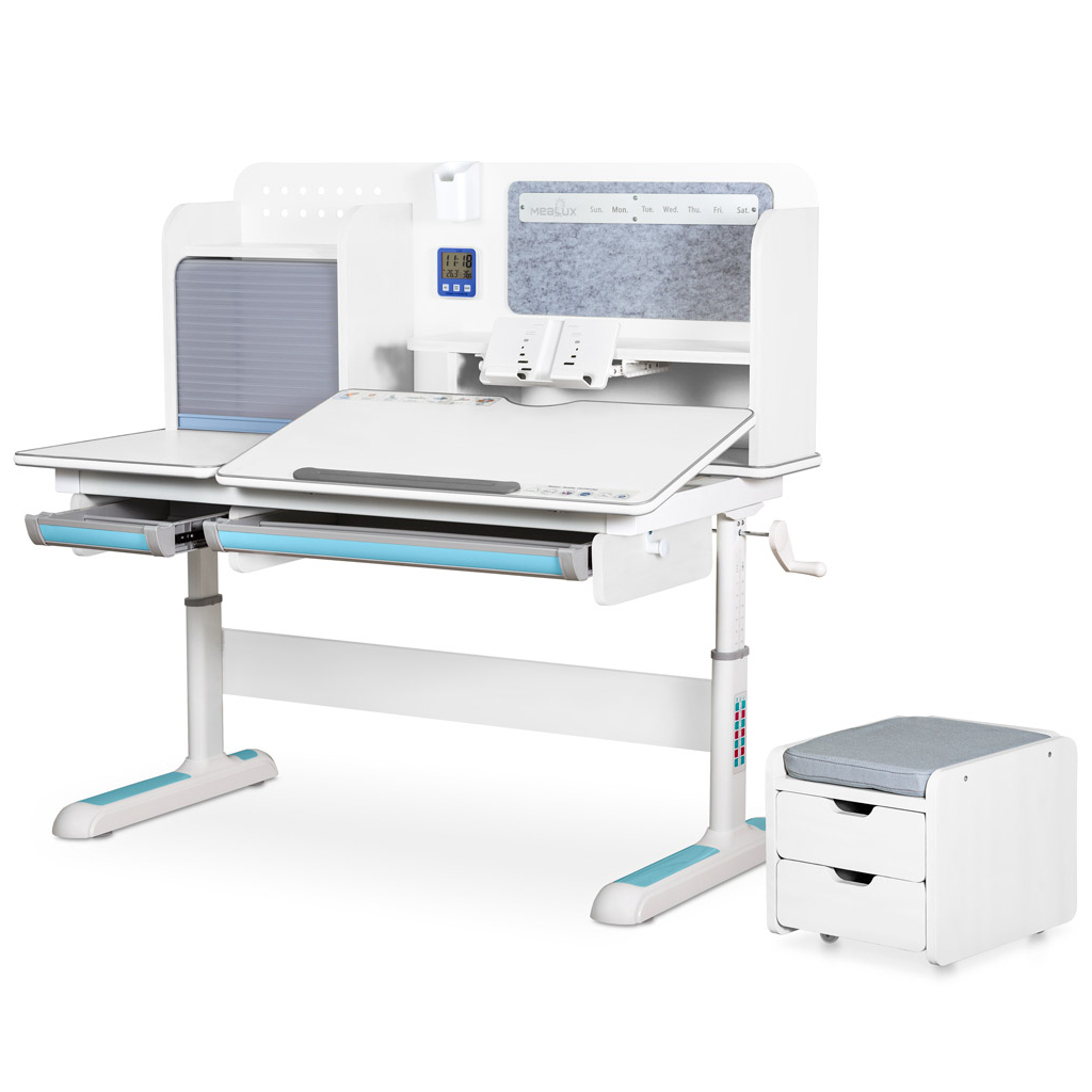 Парта Mealux Winnipeg Multicolor Plus WG Blue (BD-630 WG+BL з тумбою) - зображення 1