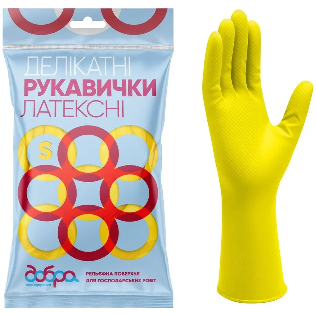 Рукавички господарські Добра Господарочка Латексні делікатні Розмір S 2 шт. (4820086521963) - зображення 2