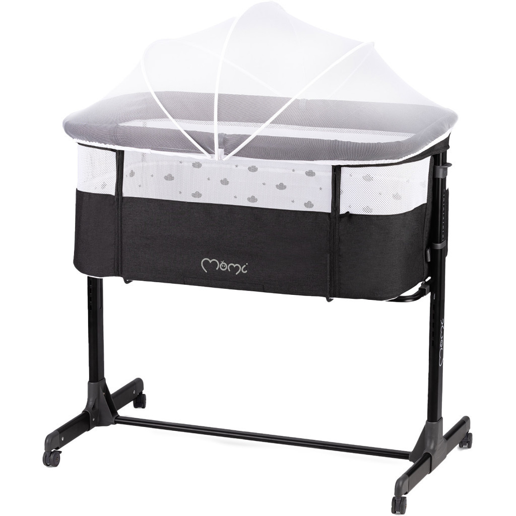 Ліжечко MoMi Приставне ліжечко MoMi REVO (колір - dark grey) (LOZE00021) - зображення 1
