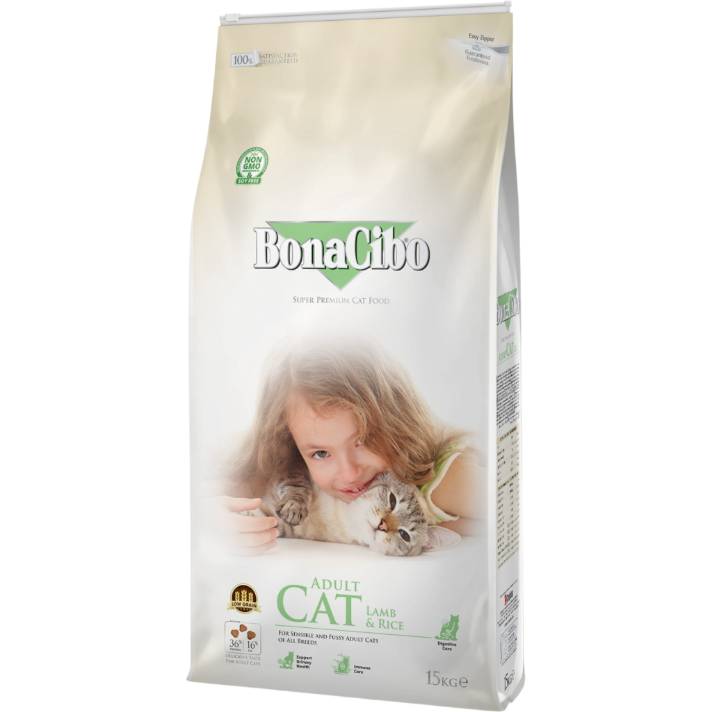 Сухий корм для кішок BonaCibo з чутливим шлунком та вибагливих до їжі (з ягням та рисом 15 кг (8694686406960) - зображення 2