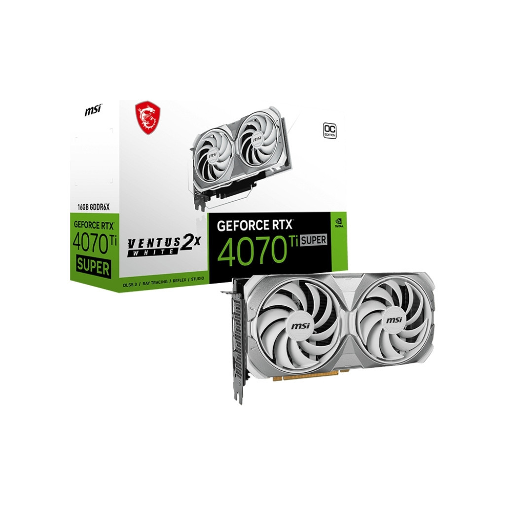 Відеокарта MSI GeForce RTX4070Ti SUPER 16Gb VENTUS 2X OC WHITE (RTX 4070 Ti SUPER 16G VENTUS 2X WHITE OC) - зображення 5