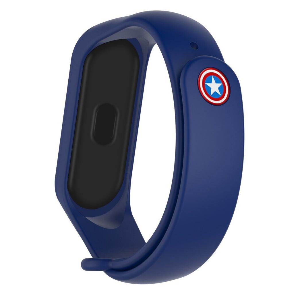 Ремінець до фітнес браслета Armorstandart Superhero Edition для Xiaomi Mi Band 5 Captain America Blue (ARM57108) - зображення 1