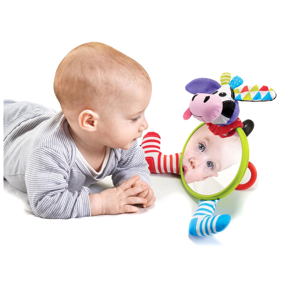 Іграшка на коляску Yookidoo Моє перше дзеркальце Корівка (90568) - зображення 3